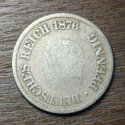 【铜匠收藏】★第134场★散币场，无佣金，30包邮。不满30元，支付5元运费。《接受代拍 代送NGC评级》 - 德国 1876年 短翅鹰 10芬尼 镍币 德意志第二帝国