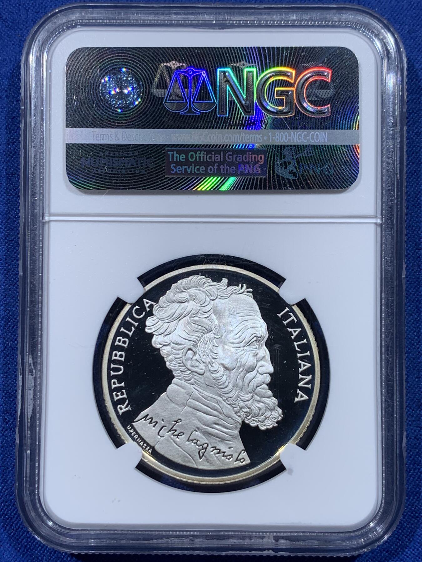 《竞宝斋》第444场 周日，周一，2场连拍 （全场包邮） NGC PF69UC 意大利2012年米开朗基罗大卫10欧元银币