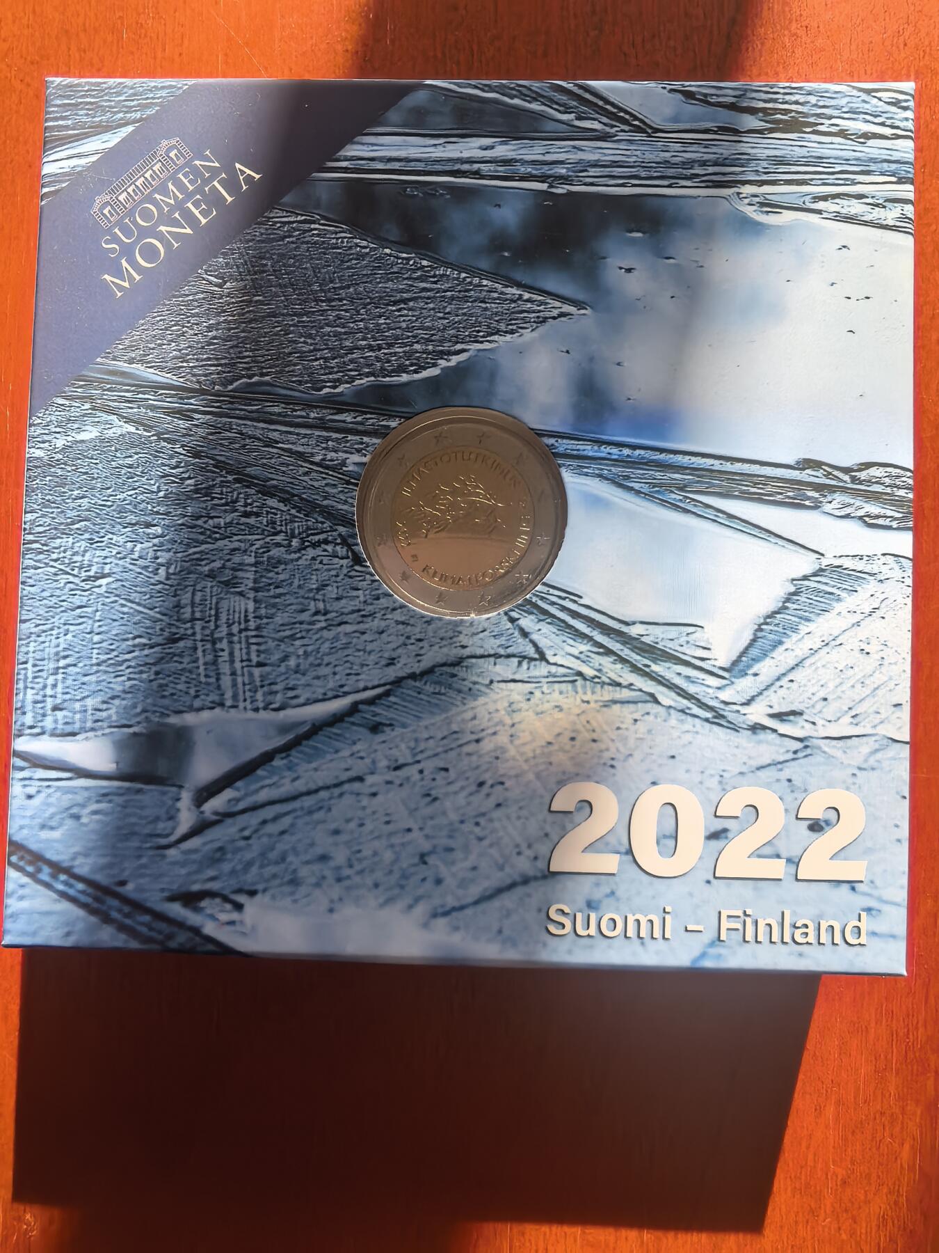 长老汇蛇年精选第七十八场拍卖 2022芬兰气候研究2欧元精制双色币，盒证全，5500枚