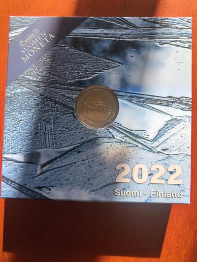 长老汇蛇年精选第七十八场拍卖 2022芬兰气候研究2欧元精制双色币，盒证全，5500枚