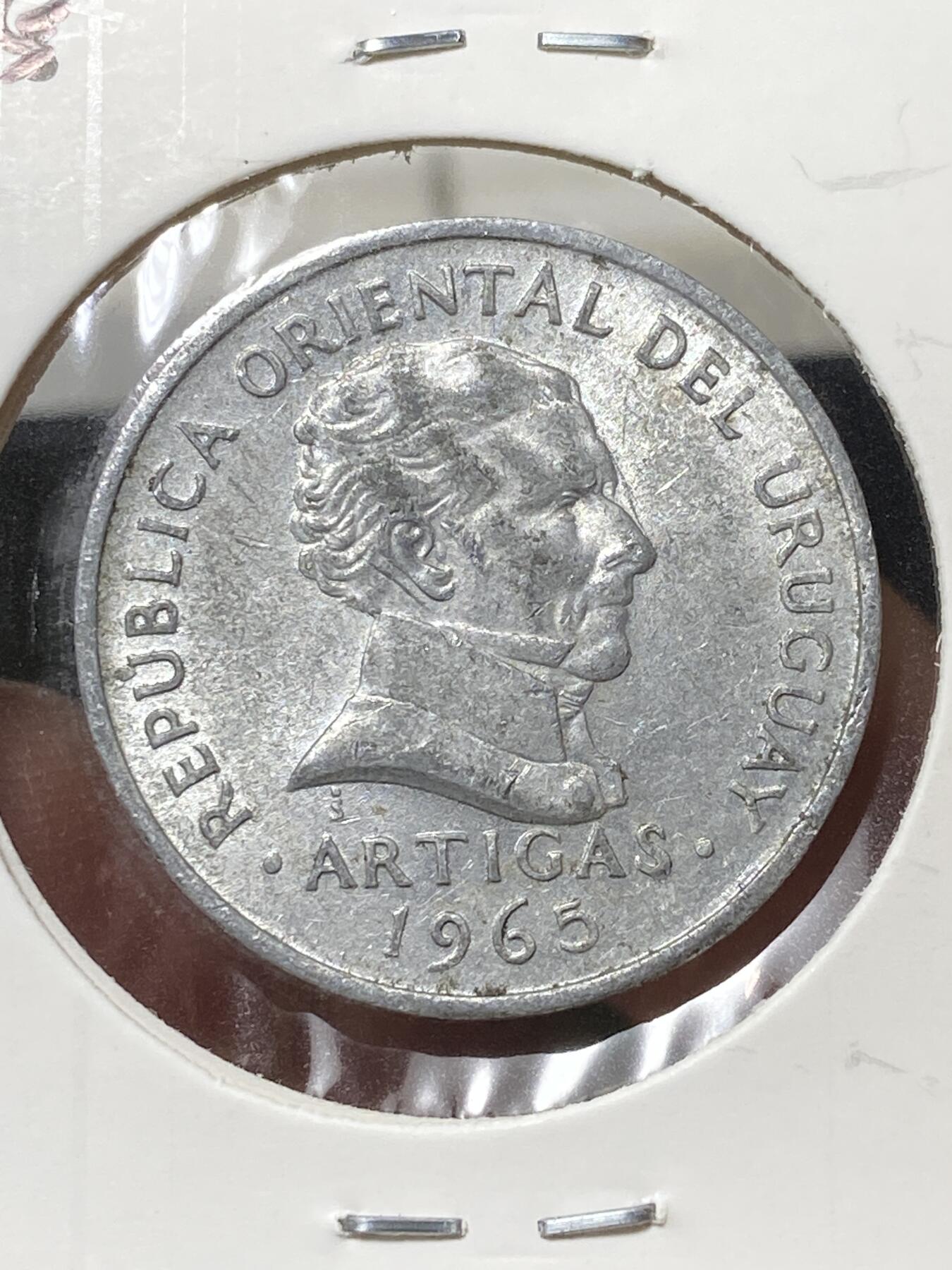 2025年第一百三十三场(总第一百五十九场）外国好品纸夹散币场(免佣金) 较少–乌拉圭🇺🇾1965单年份50分