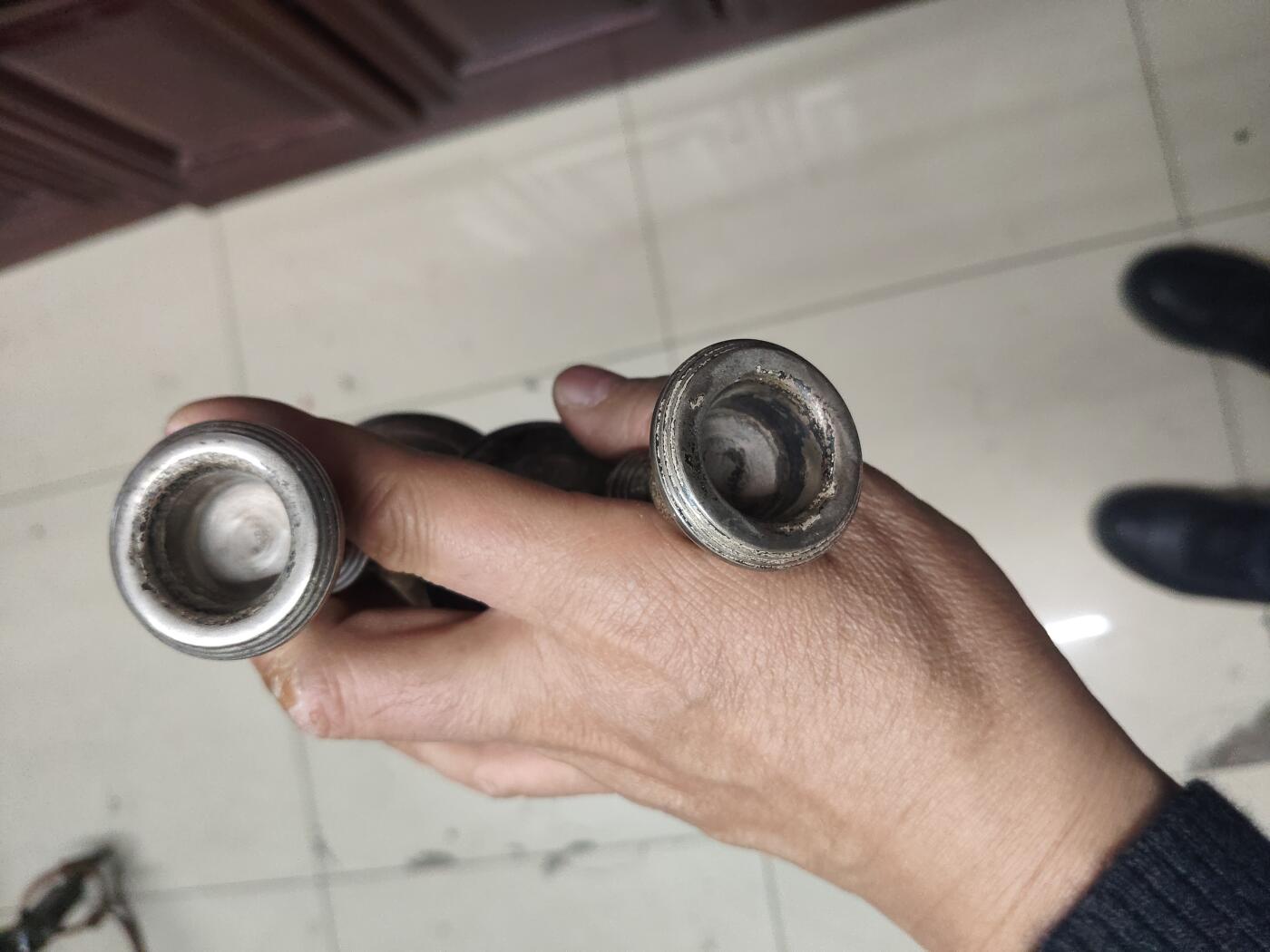 老银件 英国老银制烛台一对