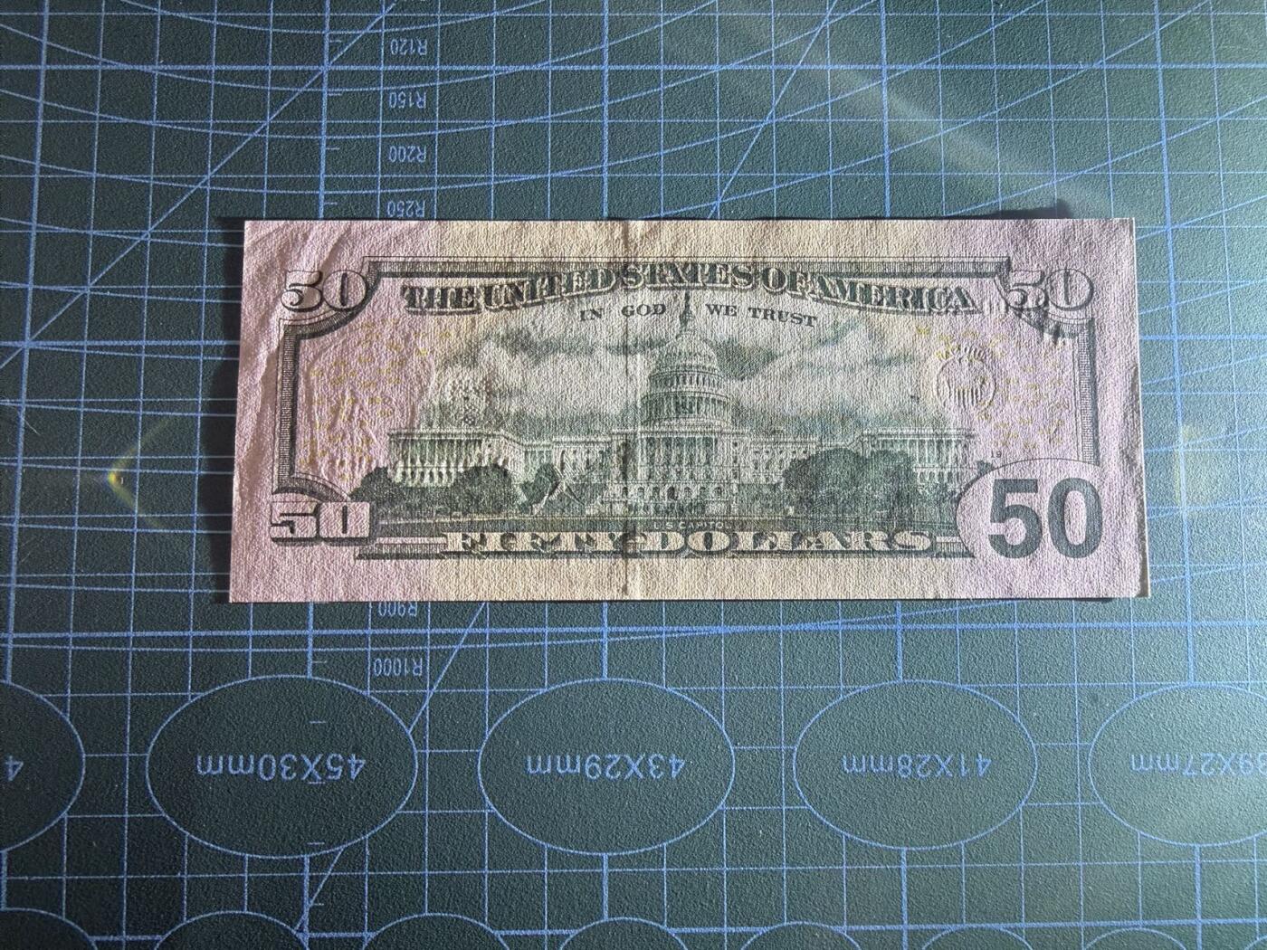 【炜奕收藏】，第五十二期 2017年美国50美元，UNC-品相，补号