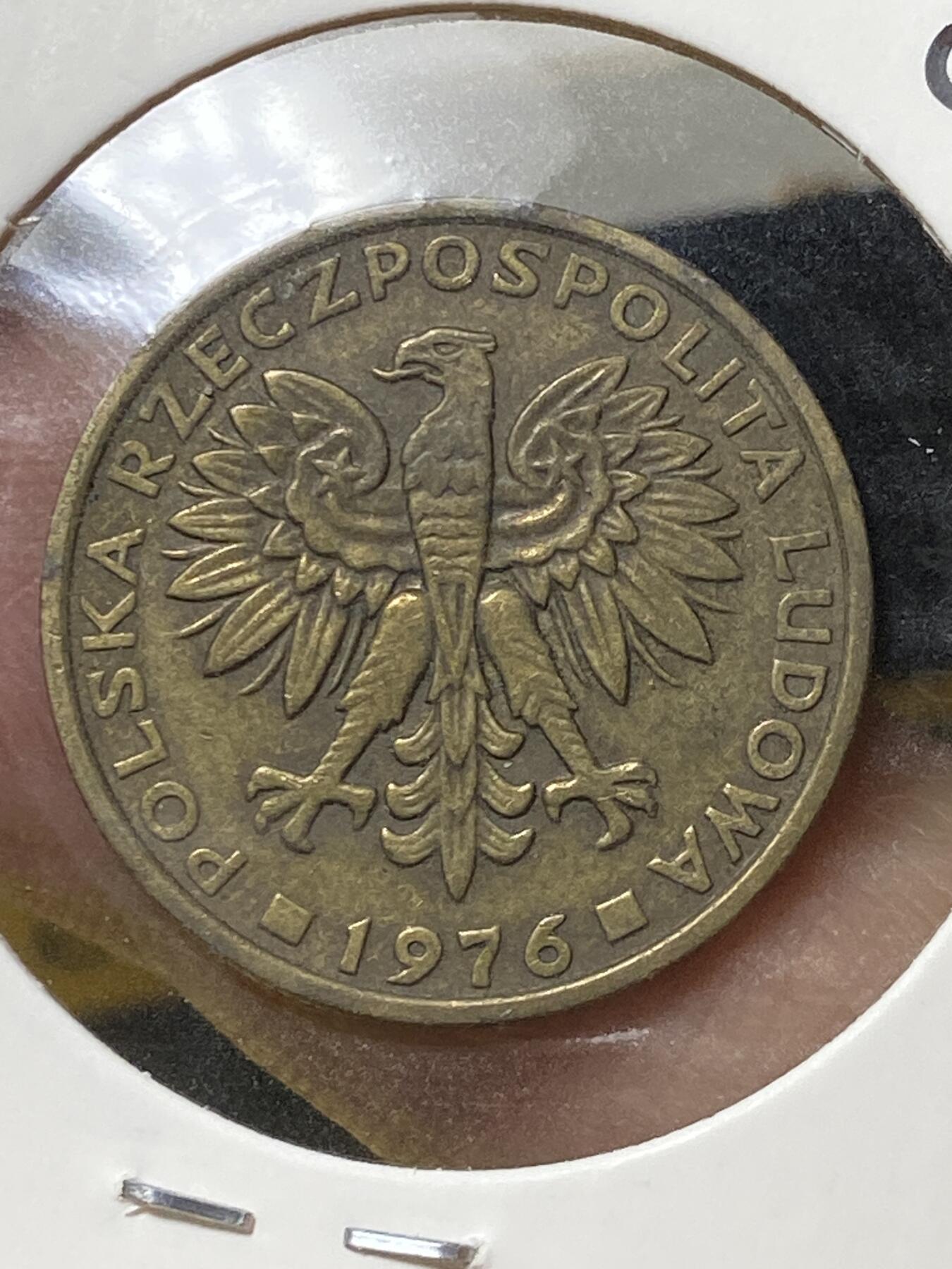 2025年第一百三十三场(总第一百五十九场）外国好品纸夹散币场(免佣金) 少见好品–波兰🇵🇱1976年2兹罗提(第三套第二版，大翅鹰徽早期年份，列宁格勒厂造)