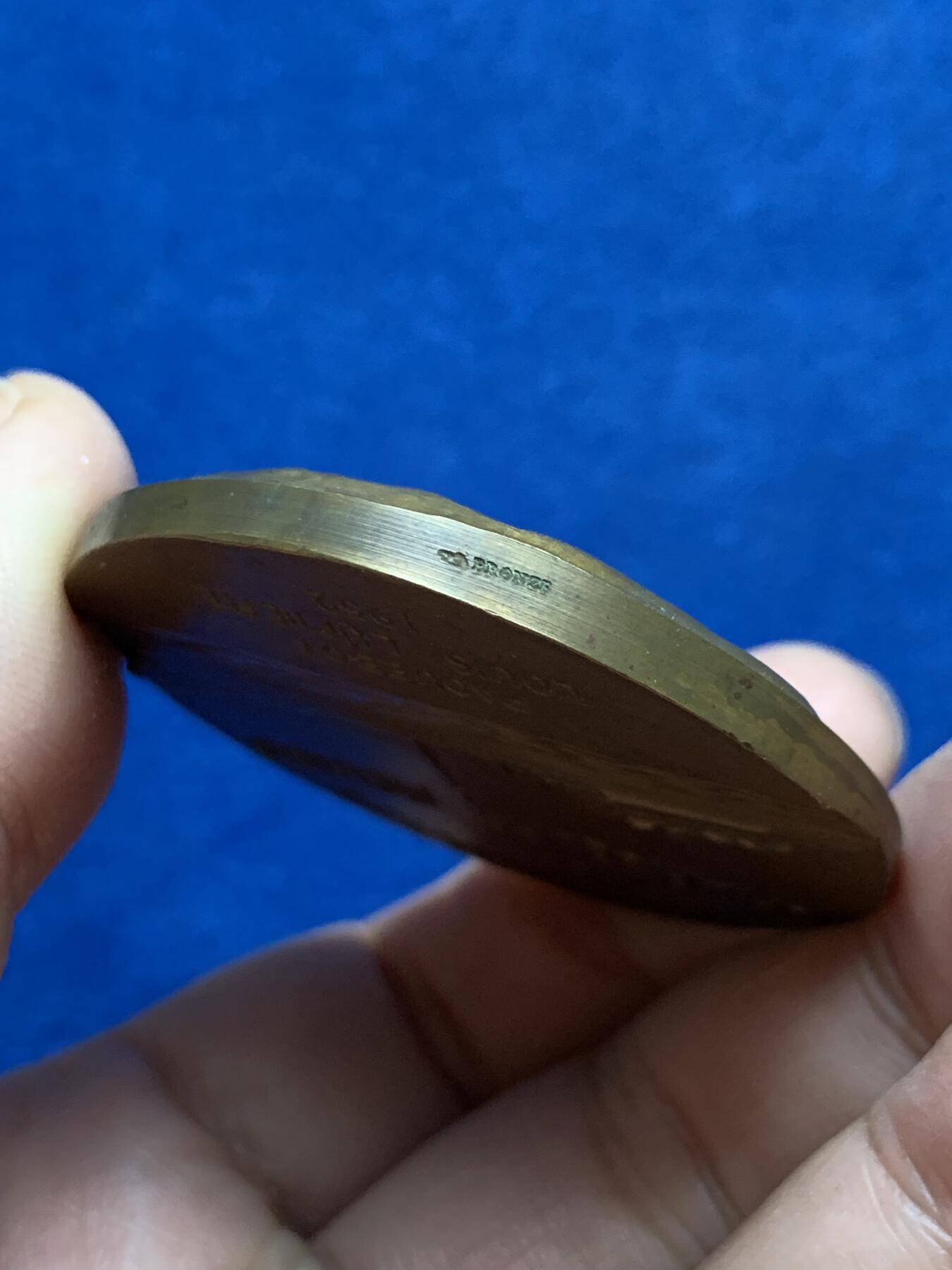 《竞宝斋》第444场 周日，周一，2场连拍 （全场包邮） 法国海事航运铜章 高浮雕 直径49.1mm 重量70.4g