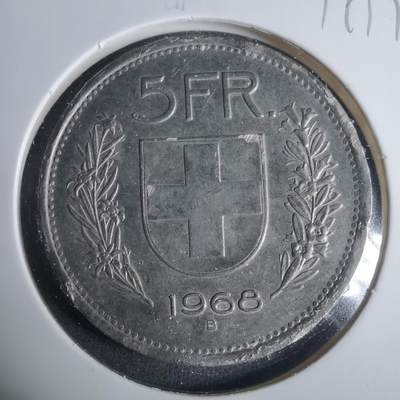 沼泽如烟--第919场 - 瑞士1968年5法郎边有磕碰