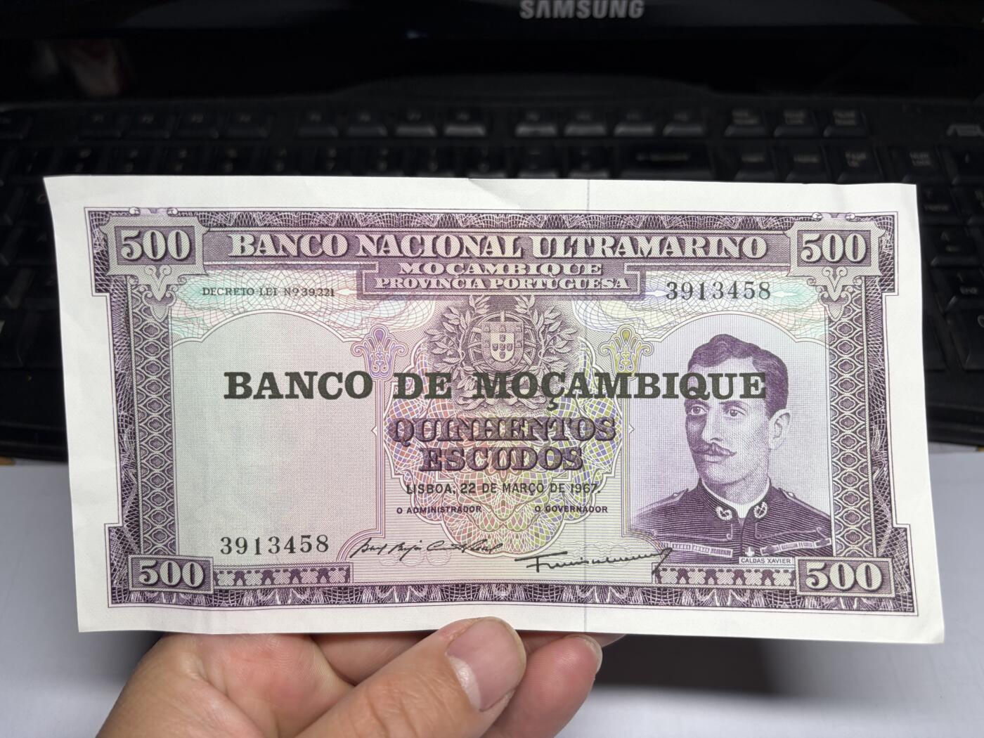 2025年集古藏今外币拍卖第十期-第10场—（总第290拍-纸币专场），本期拍完结算一次，发货时间2-3天，休息几天后继续新的一期拍卖。 1967年莫桑比克500埃斯库多