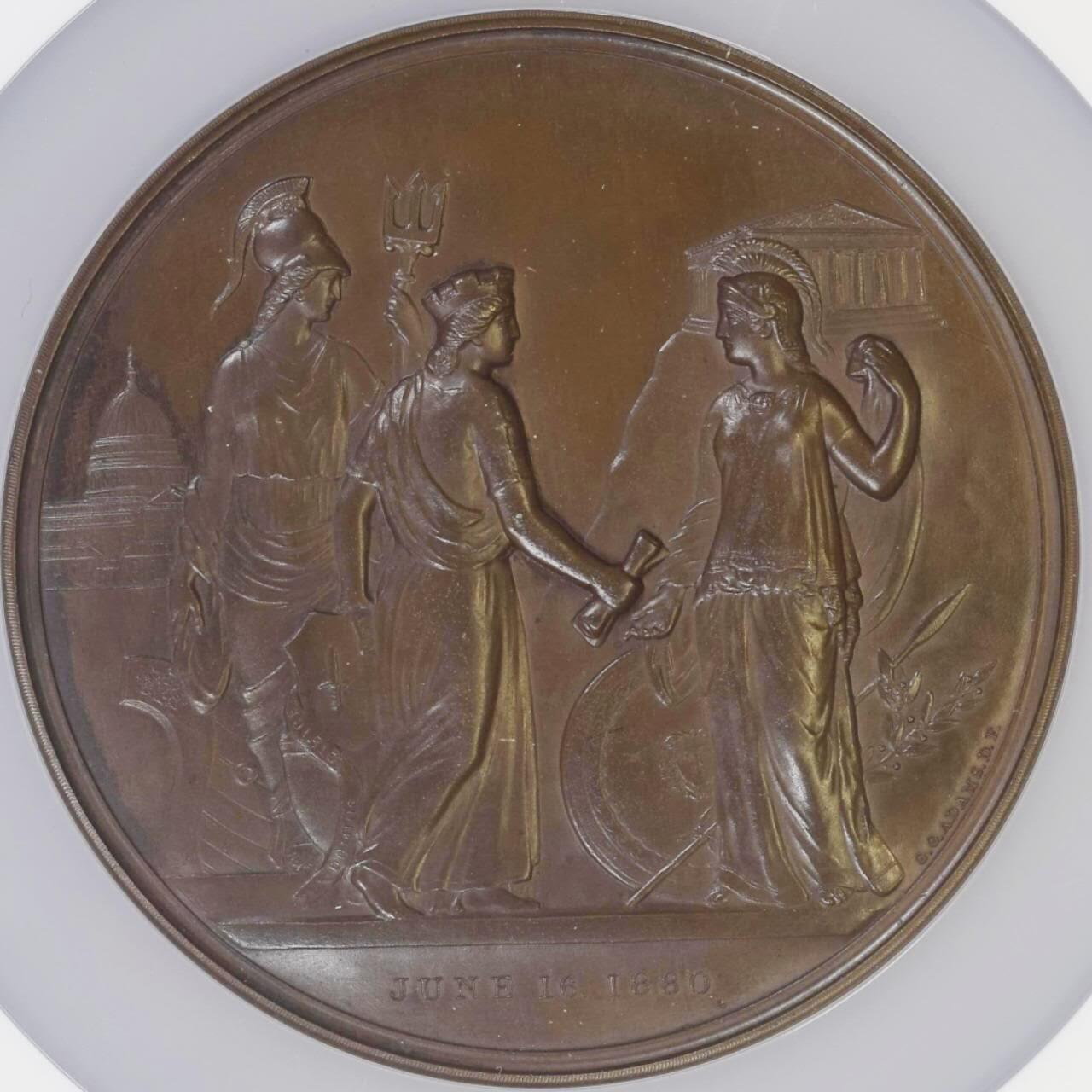 NGC MS65 1880年英国伦敦金融城系列大铜章