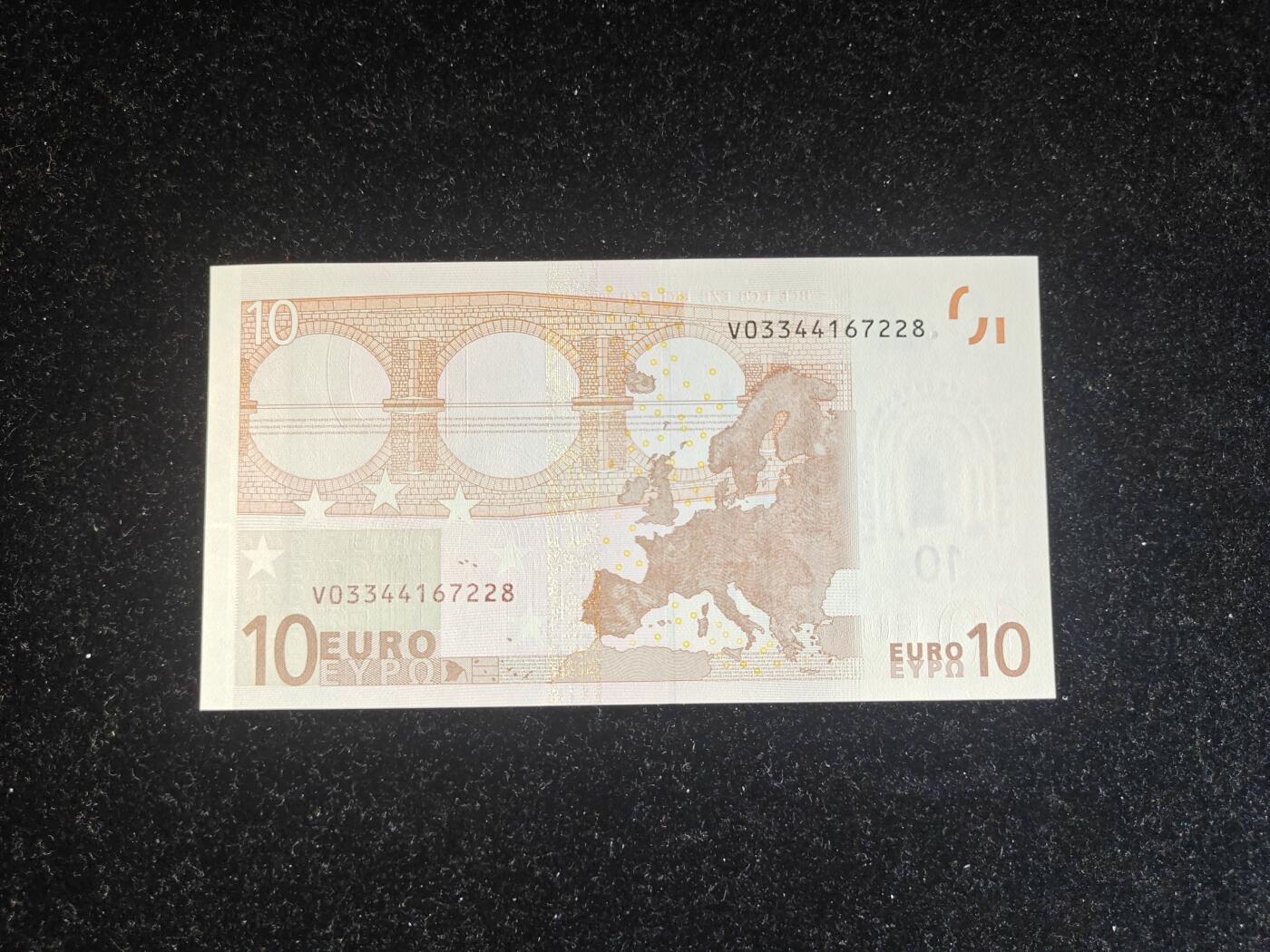 欧盟 V冠西班牙版 一签 10欧 全新UNC