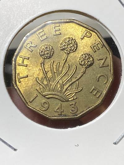 2025年第一百三十三场(总第一百五十九场）外国好品纸夹散币场(免佣金) - 原光好品–英国🇬🇧1943年3便士(乔治六世第一版)