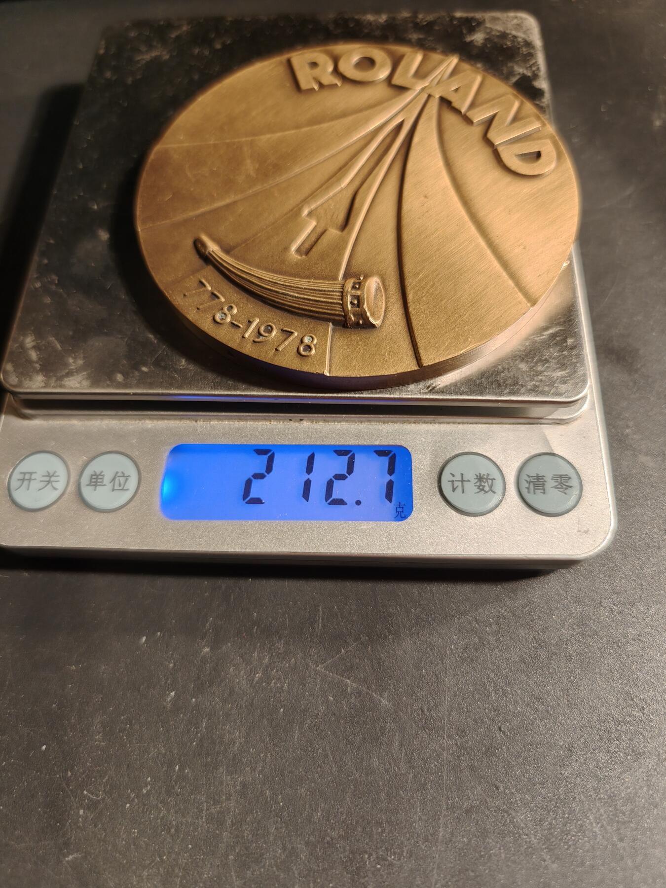 老王徽章第167期 法国法德联合研发“罗兰”地空导弹项目大铜章    直径80mm.   重量212.7g