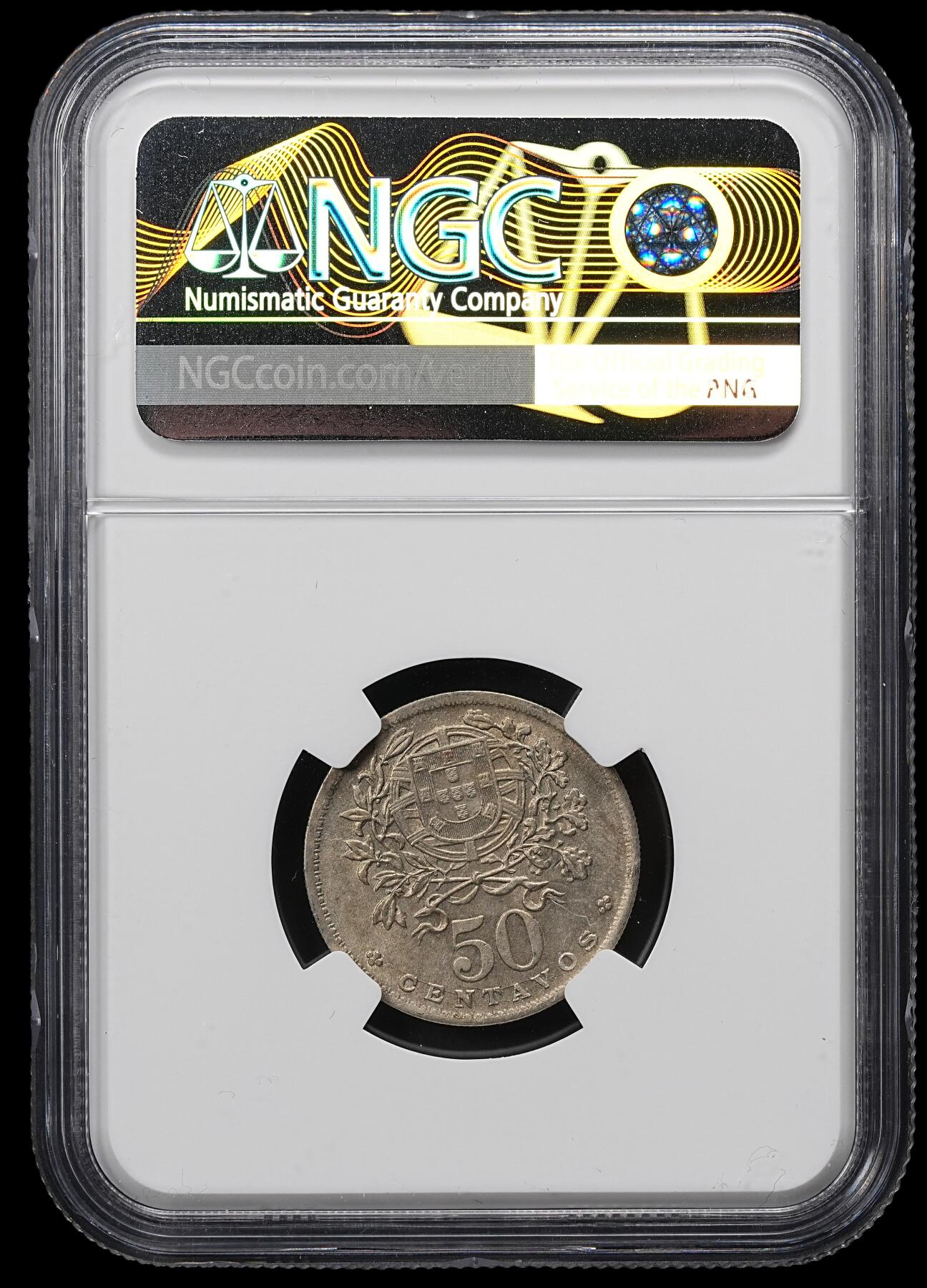 修遠堂世界钱币第九十六期 NGC MS61 1927年葡萄牙50分 该图案首年份 MS少见
