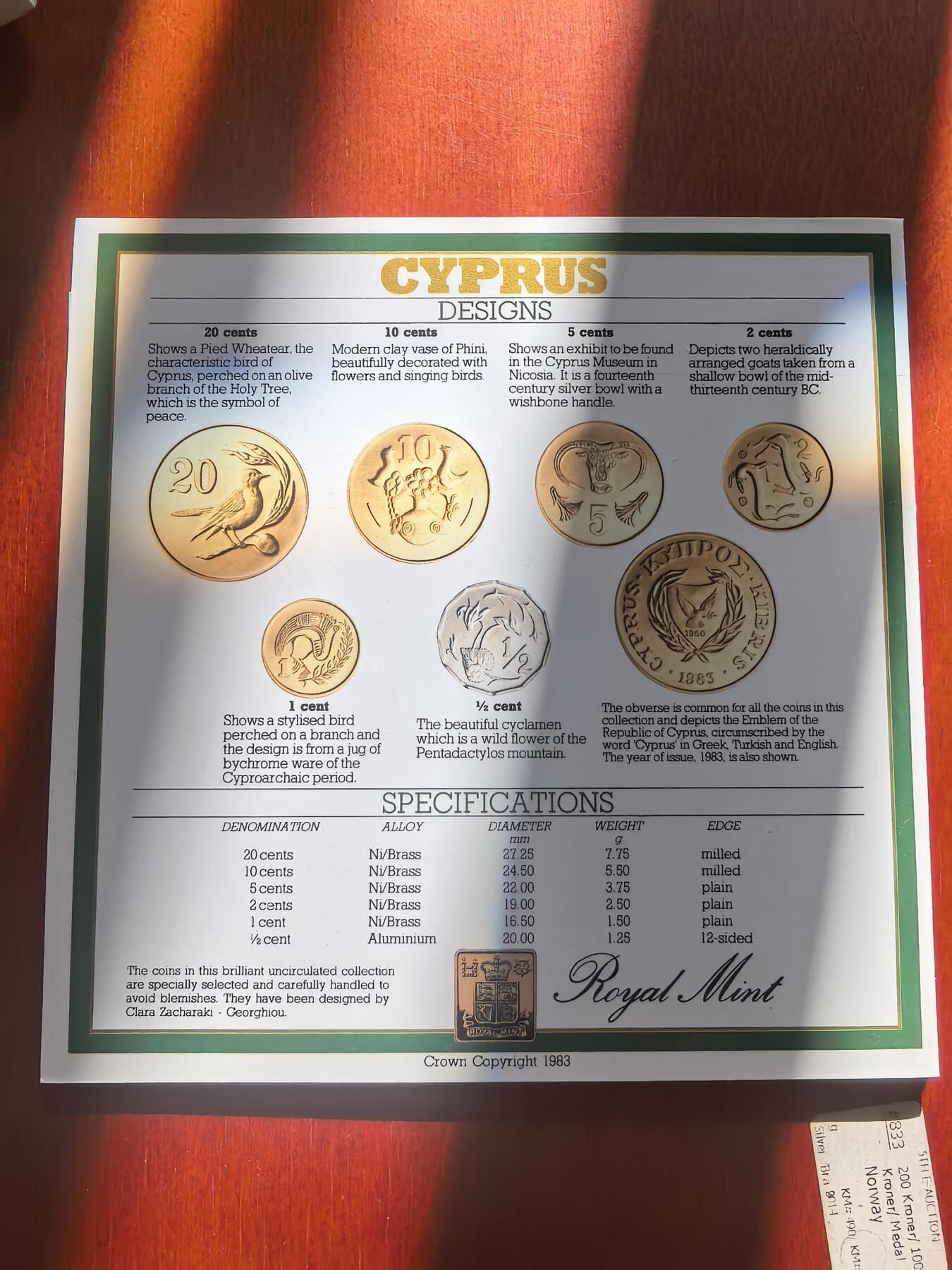 长老汇蛇年精选第七十八场拍卖 1983塞浦路斯6枚套装，卡装