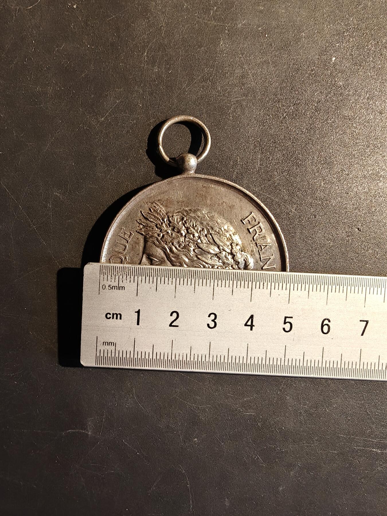 老王徽章第167期 法国射击联盟荣誉奖章    铜镀银     直径50mm.    重量50g