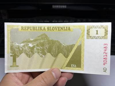 2025年集古藏今外币拍卖第十期-第10场—（总第290拍-纸币专场），本期拍完结算一次，发货时间2-3天，休息几天后继续新的一期拍卖。 - 1990年斯洛文尼亚1托拉尔