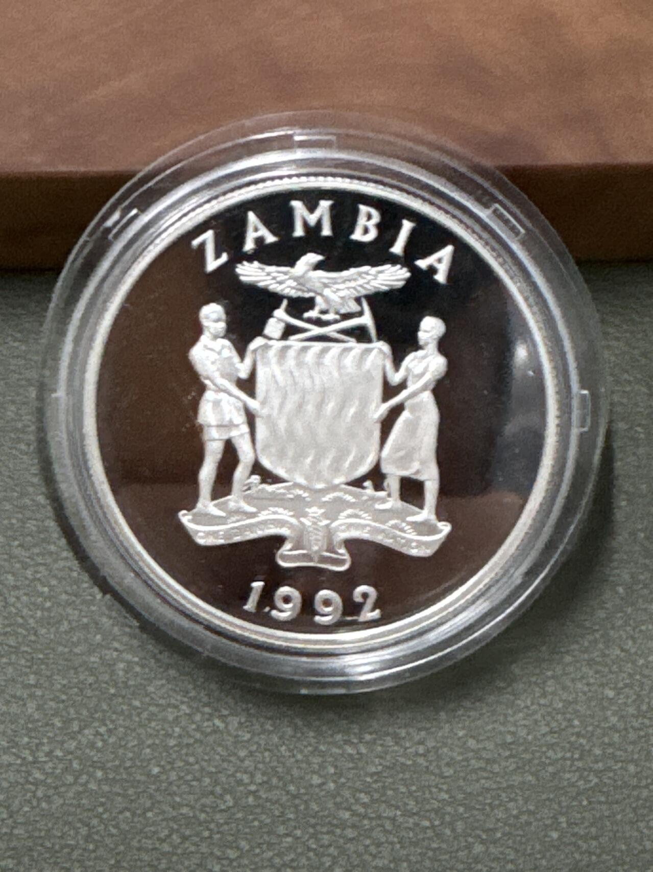 ❤️【币观天下】❤️ 第333期钱币拍卖- 2025.12.5周五晚上6点半场-长期征集拍品 赞比亚1992年拳击🥊1盎司精制银币