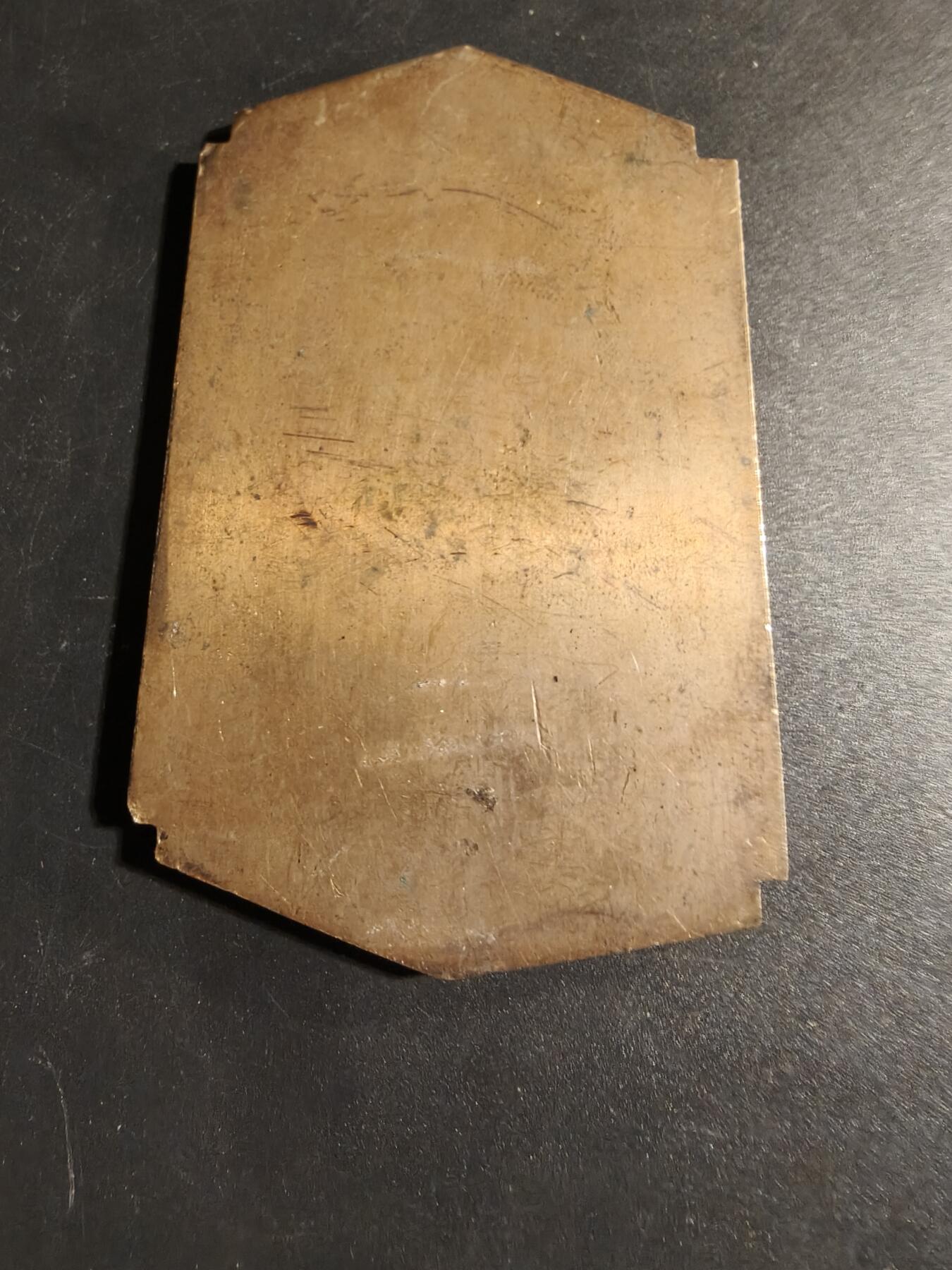 老王徽章第167期 克隆体育俱乐部1919年瑞典接力跑竞赛第一名方形大铜章    尺寸58×97mm.    重量128.9g 