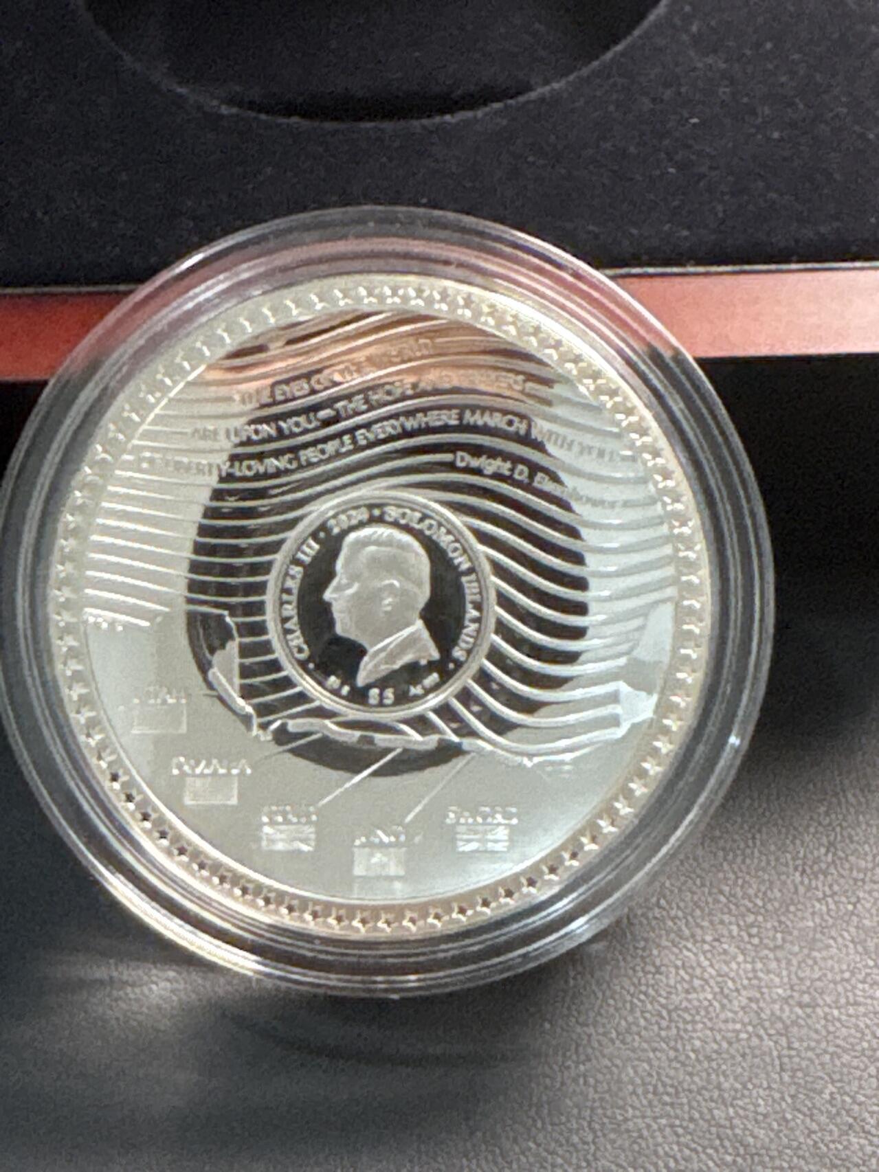 ❤️【币观天下】❤️ 第333期钱币拍卖- 2025.12.5周五晚上6点半场-长期征集拍品 所罗门群岛2024年诺曼底登陆80周年D-DAY银币999银50克发行量440枚