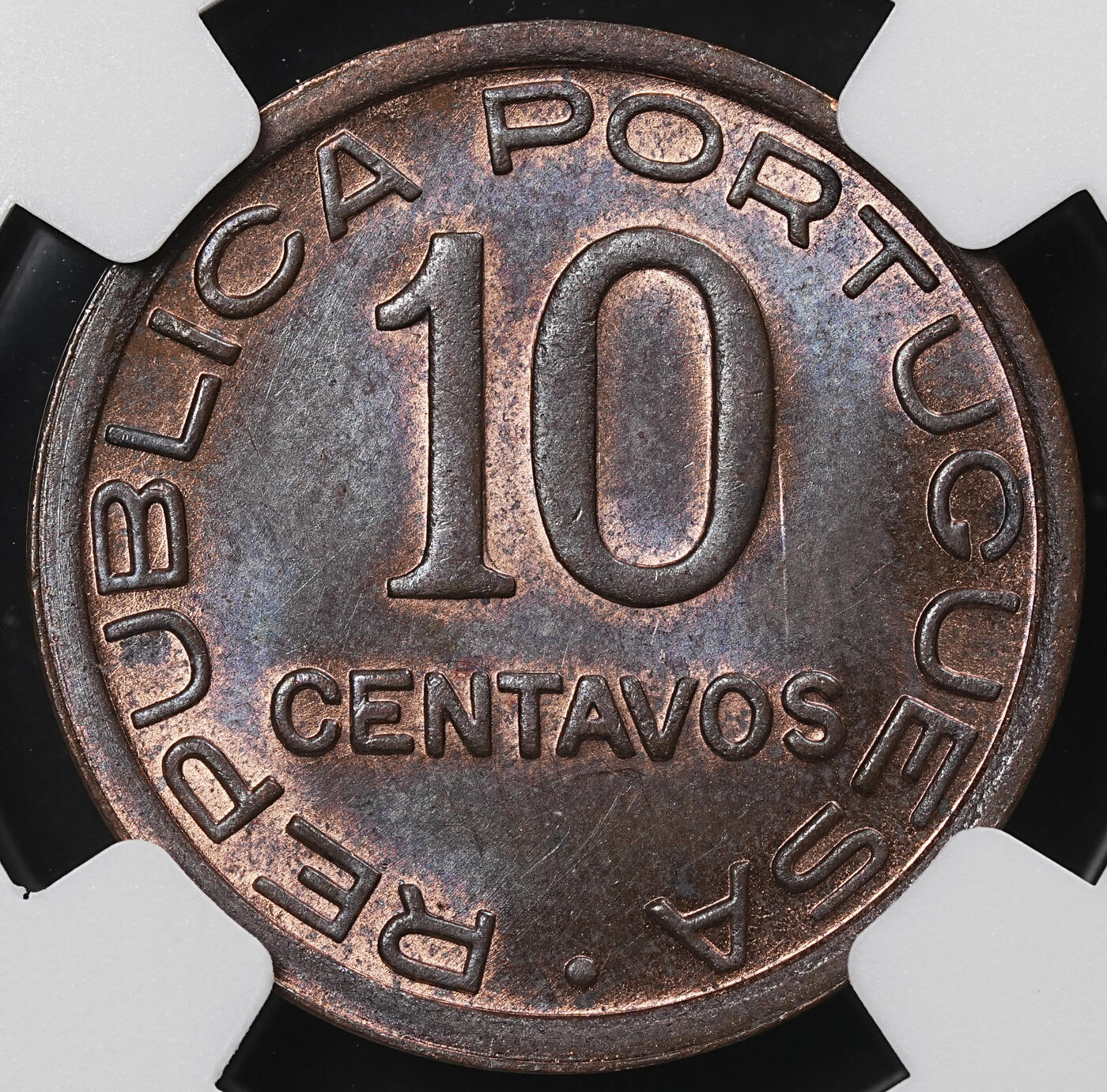 修遠堂世界钱币第九十六期 NGC MS64BN 1936年葡属莫桑比克10分铜币