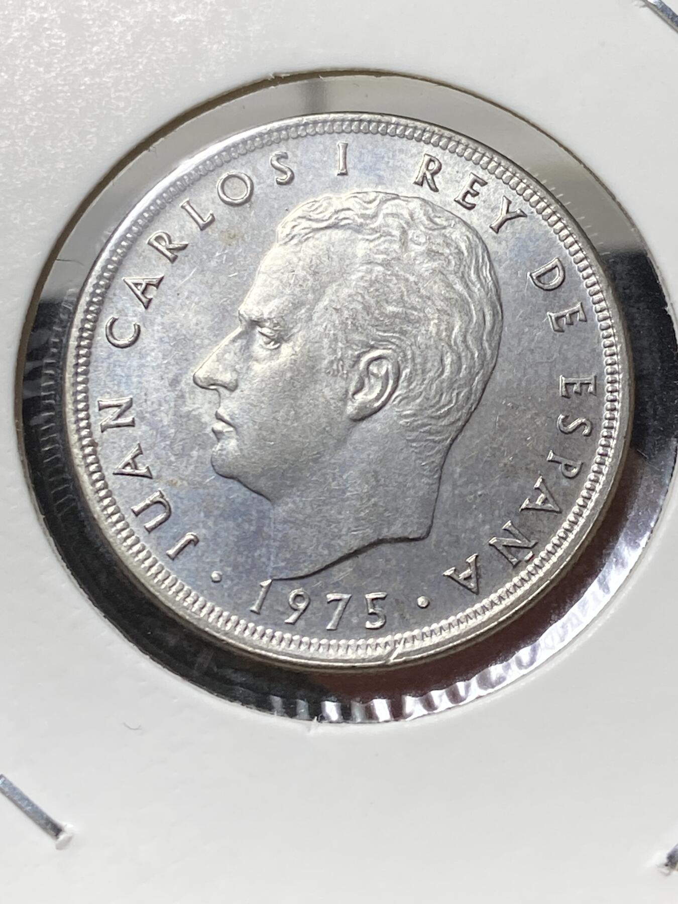 2025年第一百三十三场(总第一百五十九场）外国好品纸夹散币场(免佣金) 好品–西班牙🇪🇸1975(78)年5比塞塔(胡安·卡洛斯一世第一版)