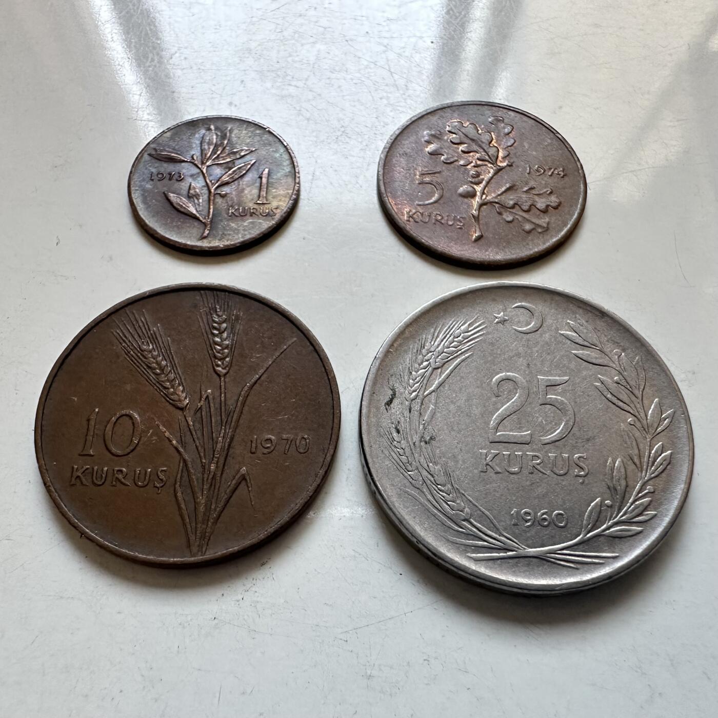 🌹外币初藏🌹🐯2025年第135场  每周二四六晚8️⃣点 接代拍 土耳其老版小面值四枚