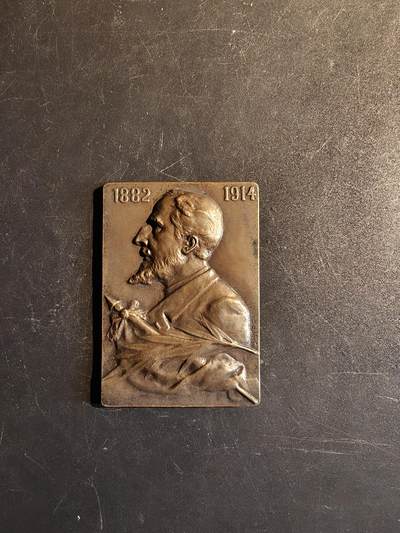 老王徽章第167期 - 法国医学教授方形大铜章     尺寸38×54mm.    重量59g