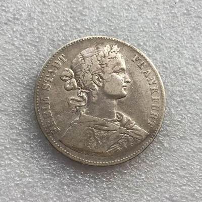 世界钱币专场拍卖 每周二开拍 - 1859年德国法兰克福少女1泰勒流通银币