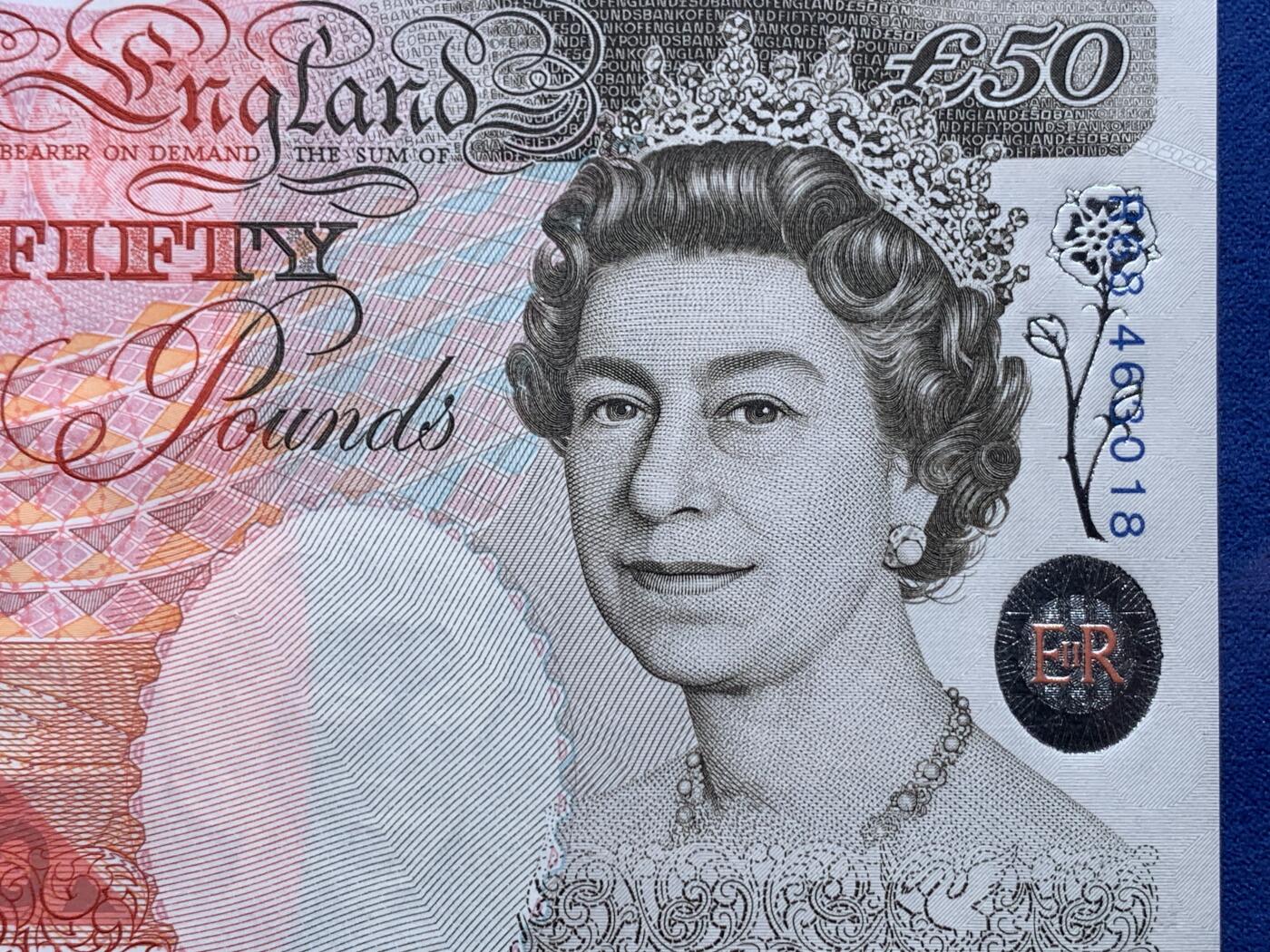 《竞宝斋》第444场 周日，周一，2场连拍 （全场包邮） PMG 67EPQ 英国E序列 1994年50镑 女王钞 高分