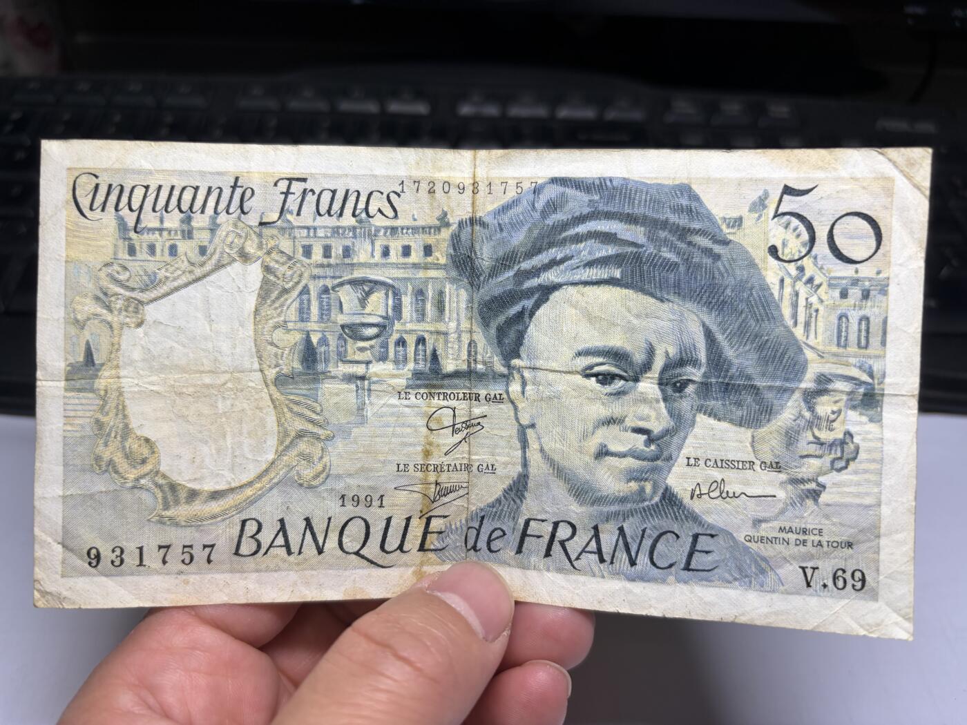 2025年集古藏今外币拍卖第十期-第10场—（总第290拍-纸币专场），本期拍完结算一次，发货时间2-3天，休息几天后继续新的一期拍卖。 1991法国50法郎