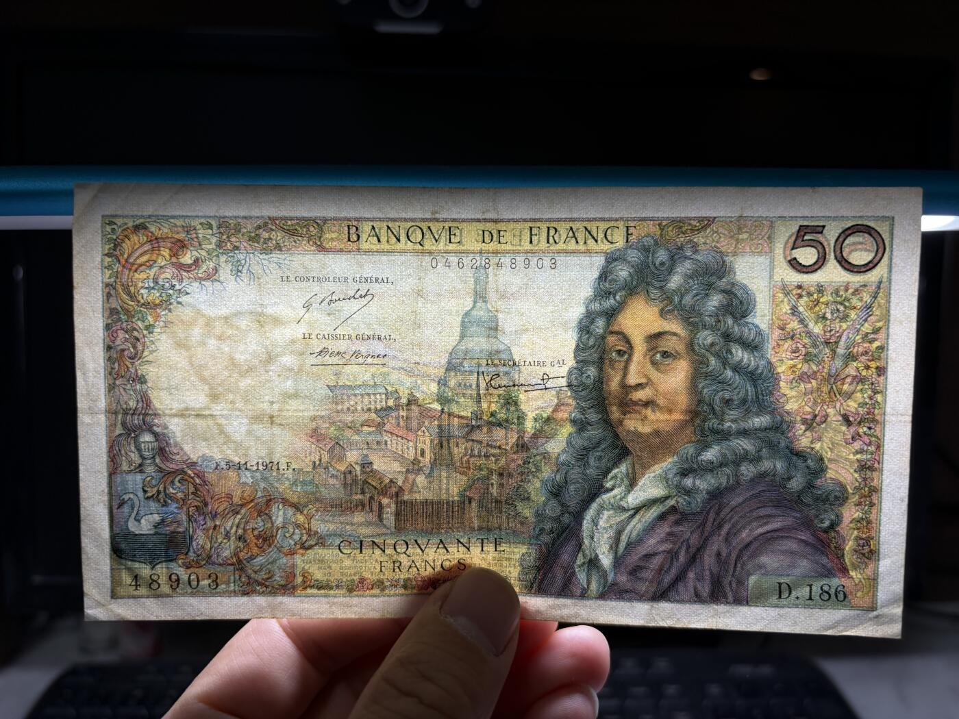 2025年集古藏今外币拍卖第十期-第10场—（总第290拍-纸币专场），本期拍完结算一次，发货时间2-3天，休息几天后继续新的一期拍卖。 1971年法国50法郎