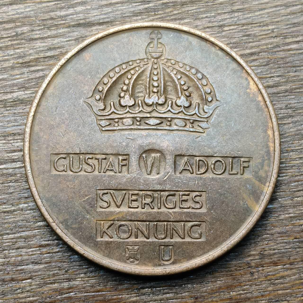 【铜匠收藏】★第134场★散币场，无佣金，30包邮。不满30元，支付5元运费。《接受代拍 代送NGC评级》 瑞典 1966年 5欧尔 老铜币