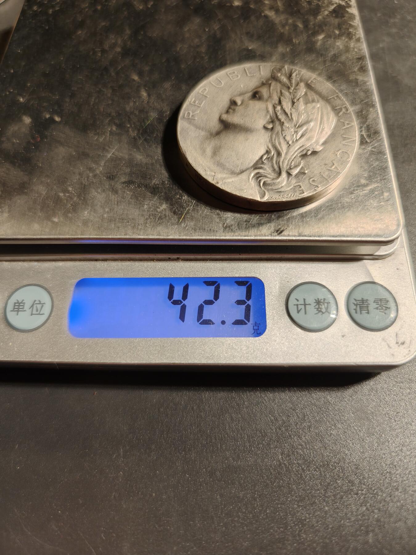 老王徽章第167期 法国全国S.I.C.A.E.联合会镀银大铜章     大师Dropsy作品     直径41mm.    重量42.3g