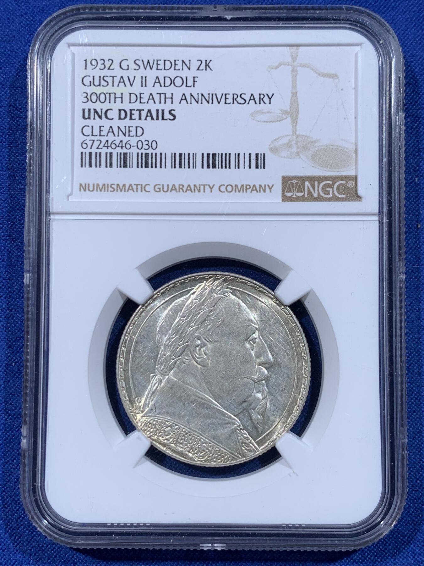 《竞宝斋》第444场 周日，周一，2场连拍 （全场包邮） 两枚一组 PCGS PR69DCAM 2010-S 米勒德-菲尔莫尔 美国总统币1美元（盒子有磕） + NGC UNCD 瑞典1932年古斯塔夫诞辰300周年纪念2克朗银币