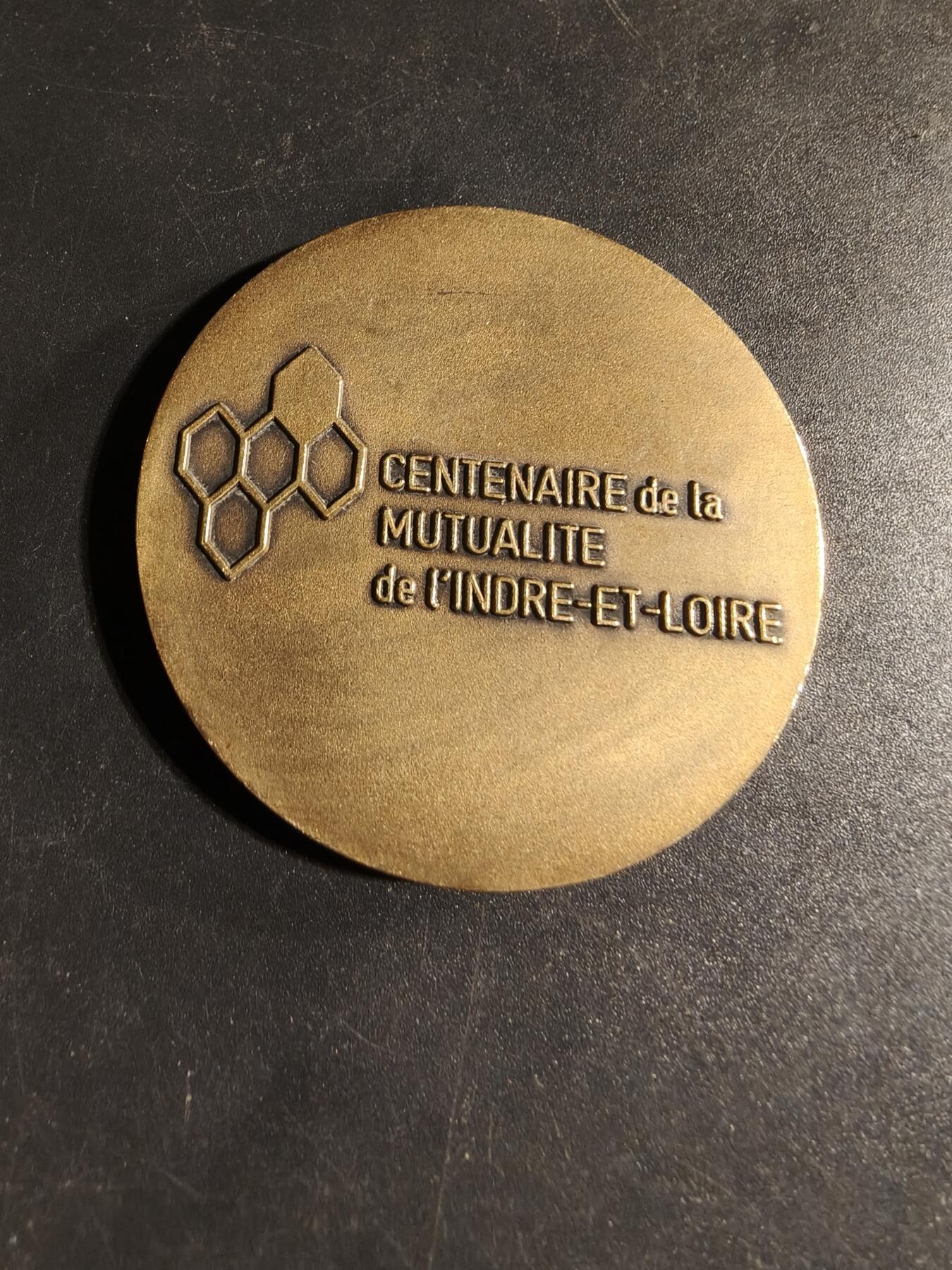 老王徽章第167期 法国安茹-卢瓦尔互助会成立百年纪念章     直径50mm.    重量60.5g
