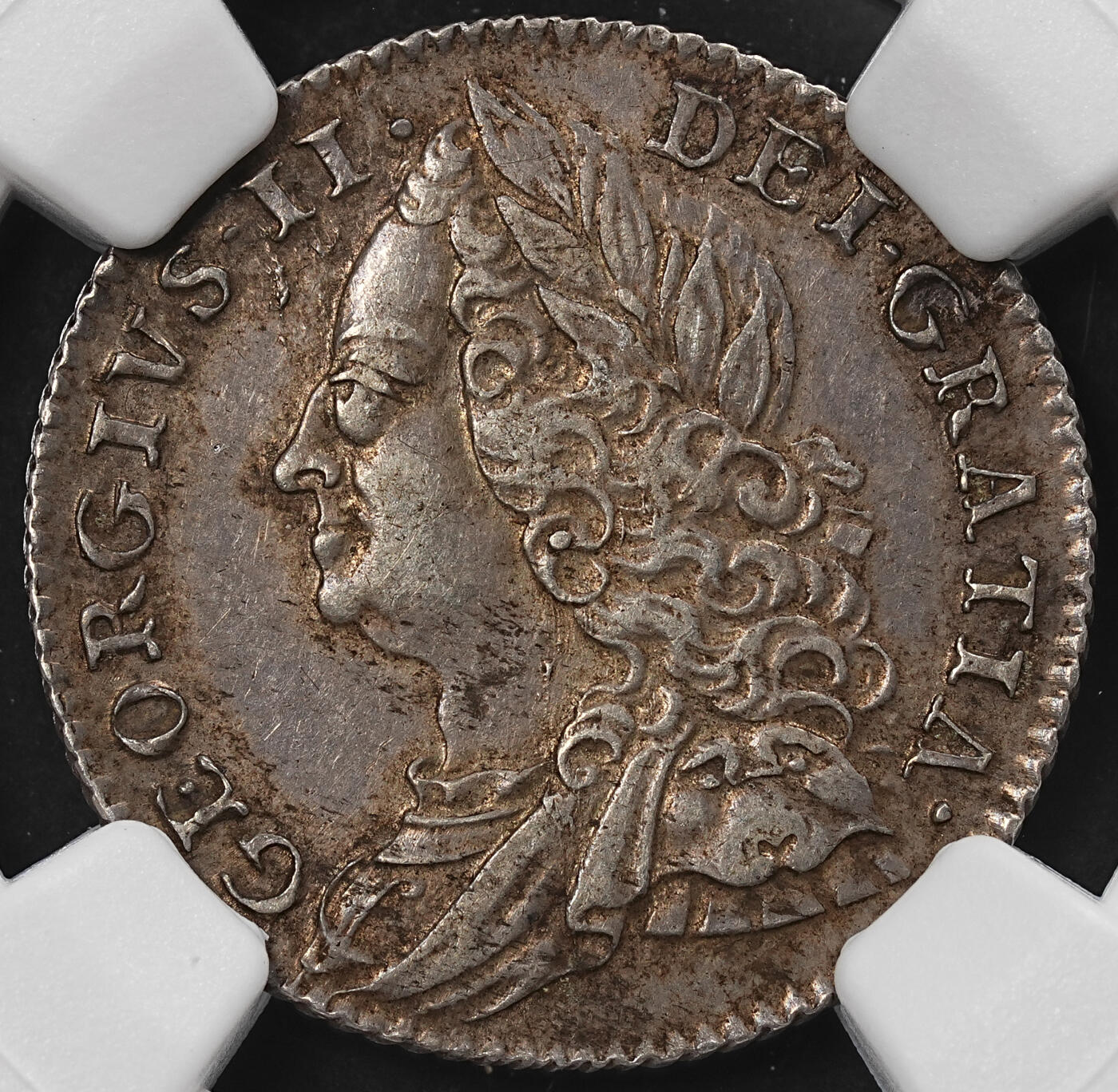 修遠堂世界钱币第九十六期 NGC AU50 1757年英国6便士银币