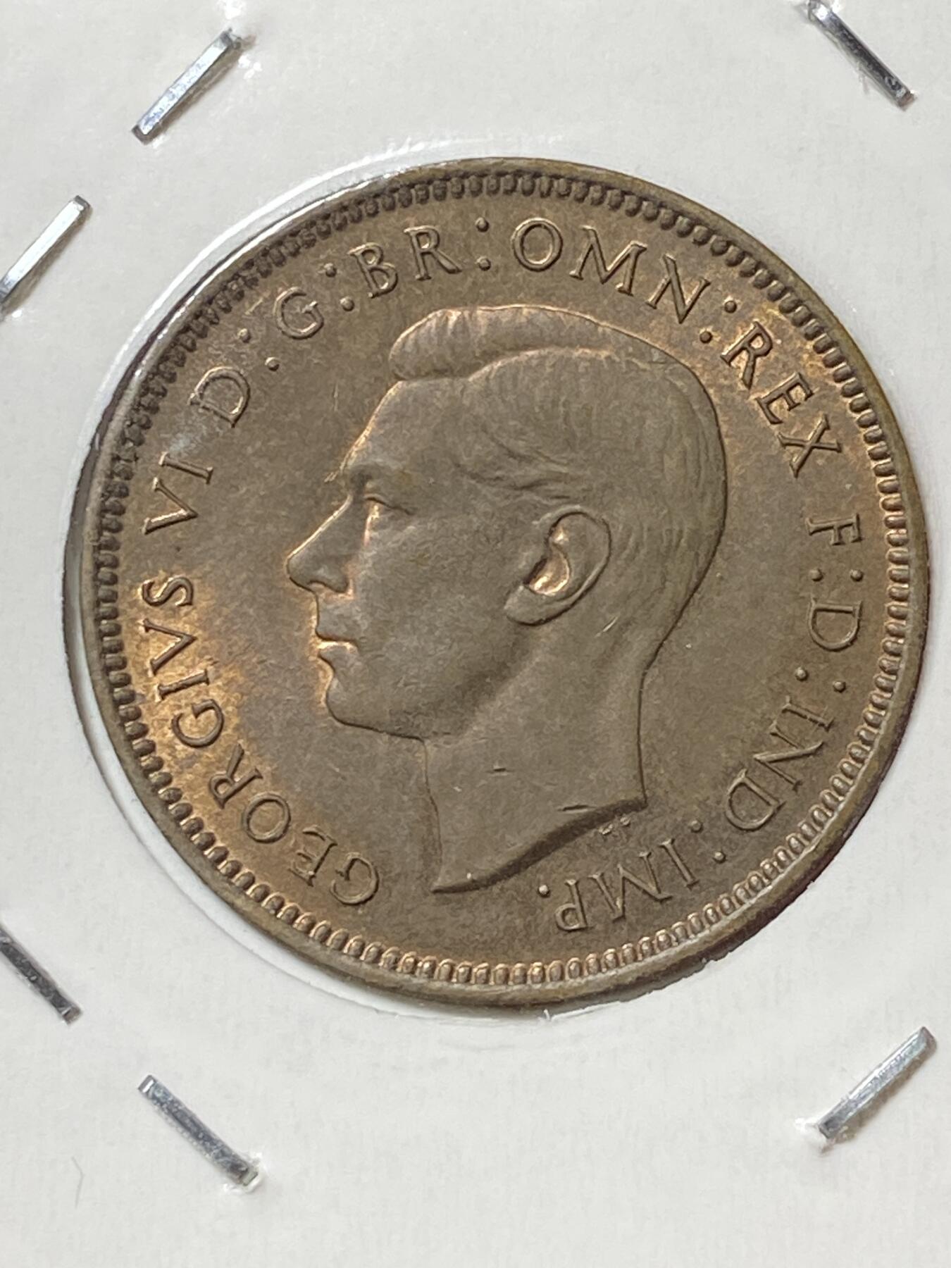 2025年第一百三十三场(总第一百五十九场）外国好品纸夹散币场(免佣金) 带光好品–英国🇬🇧1948年1法新(乔治六世第一版，关门年)