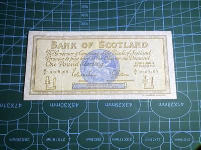 【炜奕收藏】，第五十二期 - 1967年苏格兰银行1镑，品相如图