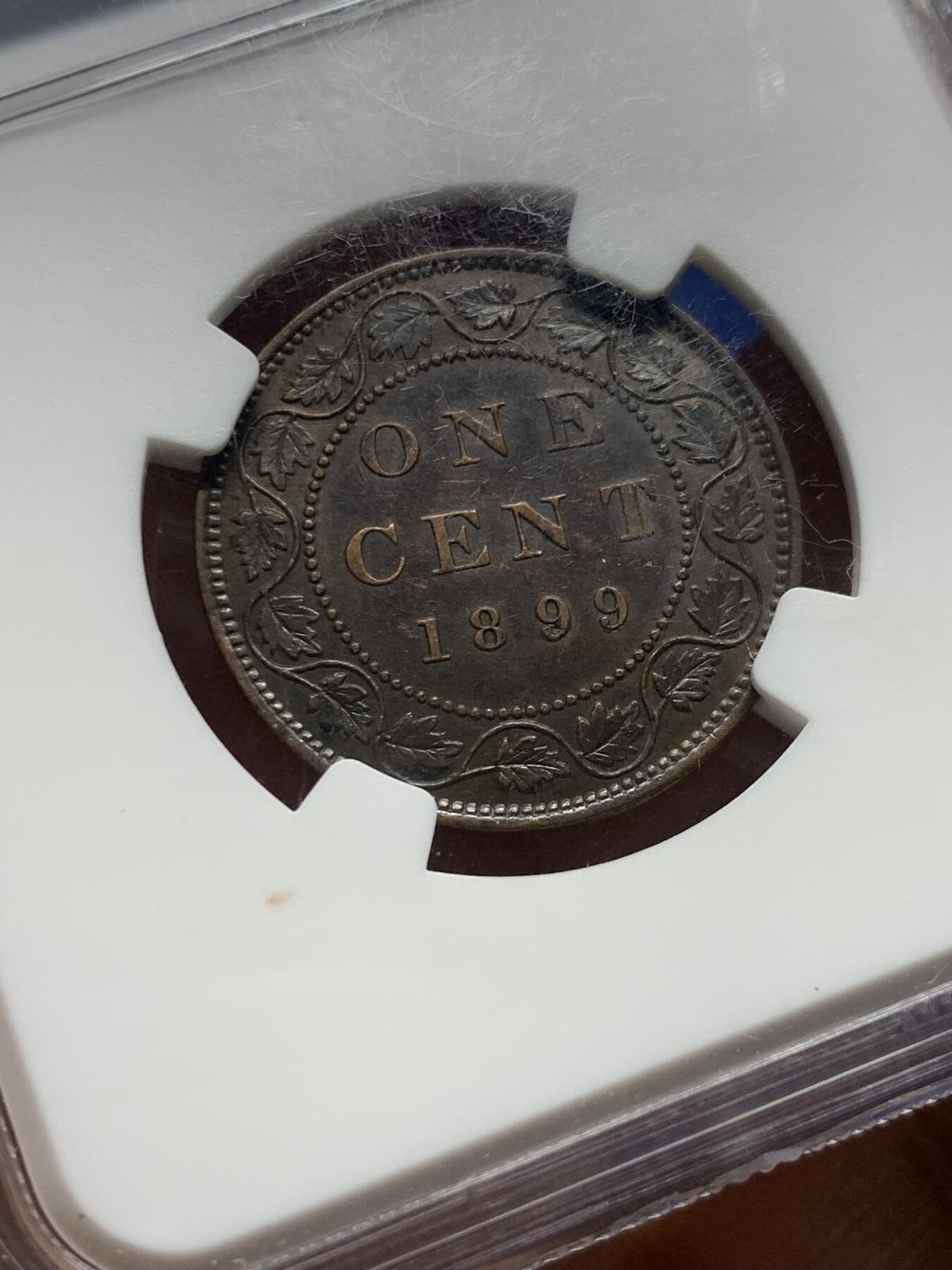 《竞宝斋》第444场 周日，周一，2场连拍 （全场包邮） NGC AUD 加拿大1899/9维多利亚女王1分