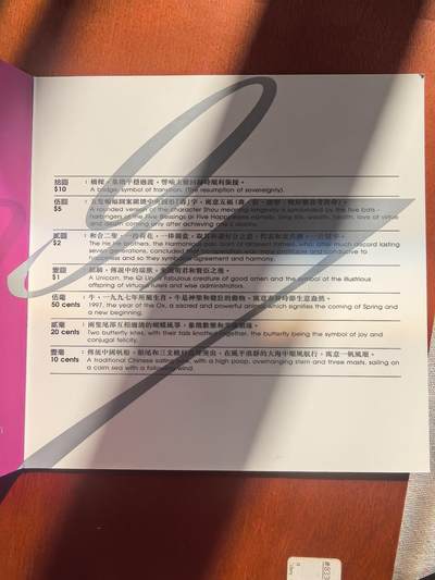 长老汇蛇年精选第七十八场拍卖 1997中国香港7枚币套装，卡装