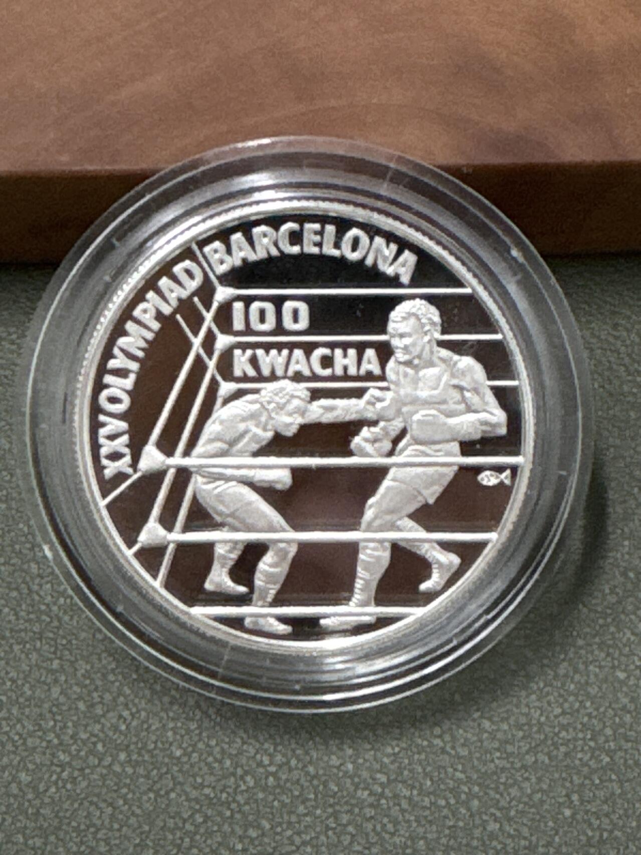 ❤️【币观天下】❤️ 第333期钱币拍卖- 2025.12.5周五晚上6点半场-长期征集拍品 赞比亚1992年拳击🥊1盎司精制银币