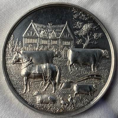 掌中浮雕-藏着的欧洲第044场 - 19世纪英国Spalding农业与马术展览会纪念银章，47.3mm，37.6g