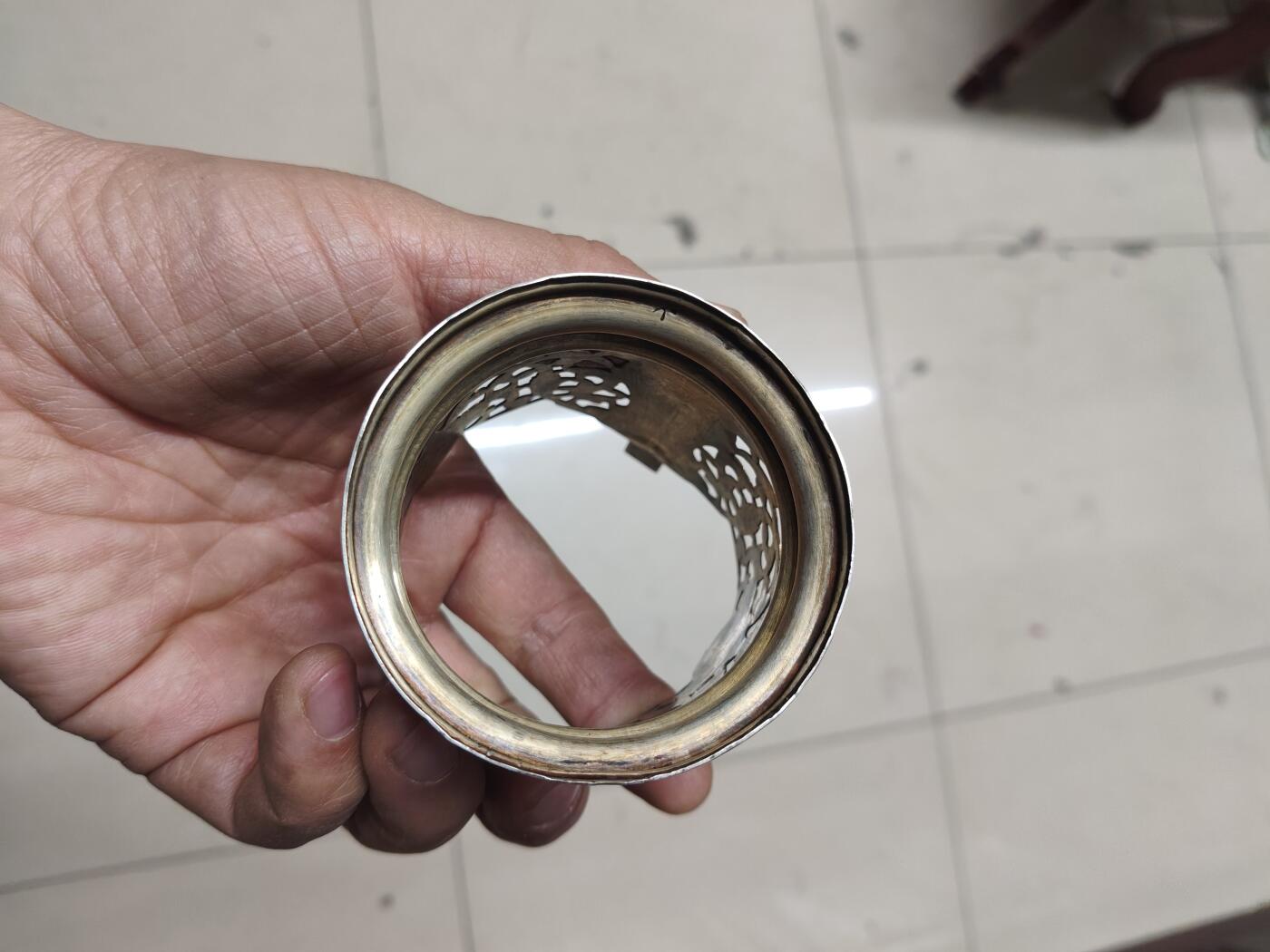 老银件 苏联乌银镶嵌老银制杯托4