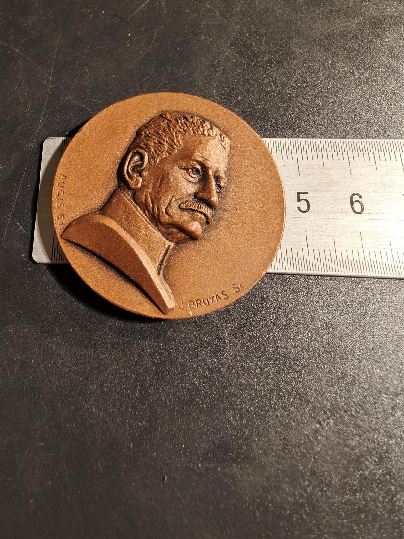 老王徽章第167期 法国法拉西内航运公司大铜章     正面为法国海军马金将军像      直径46mm.    重量60g