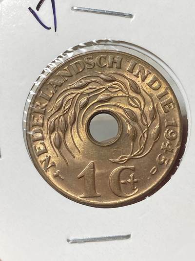 2025年第一百三十三场(总第一百五十九场）外国好品纸夹散币场(免佣金) - 原光全新–荷属东印度1945年1分(D标，丹佛造)