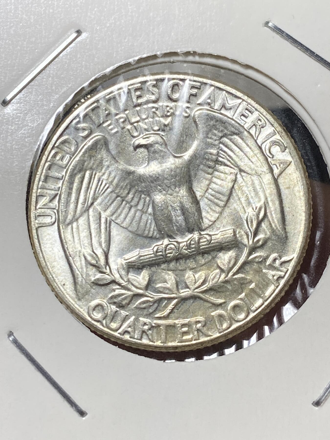 2025年第一百三十三场(总第一百五十九场）外国好品纸夹散币场(免佣金) 原光未流通–美国🇺🇸1964年1/4元银币(华盛顿1/4元第一版关门年，无标版，900高银)