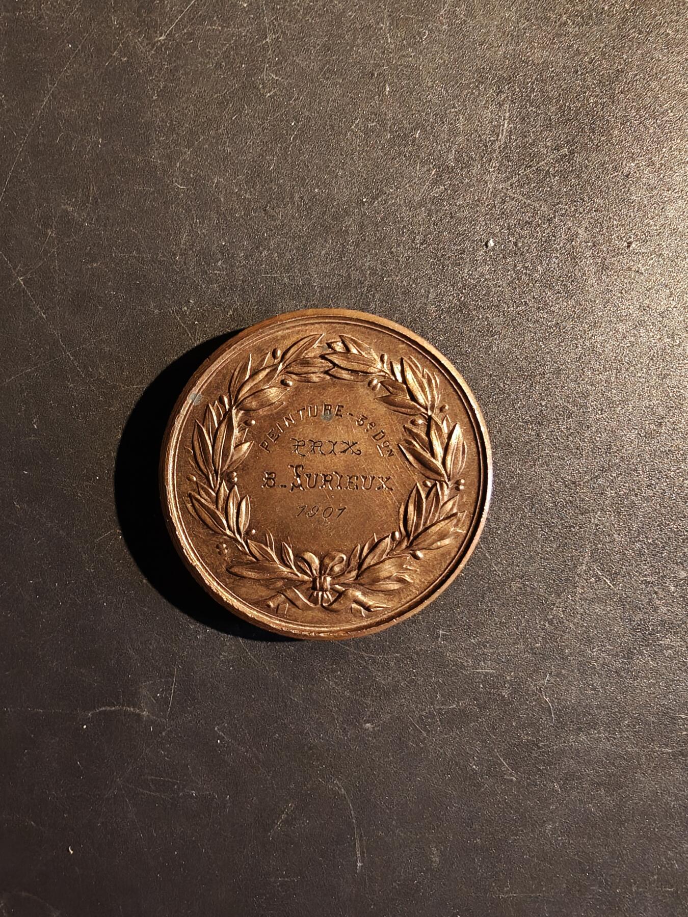 老王徽章第167期 法国罗讷省职业培训协会大铜章    直径39mm.   重量35.8g