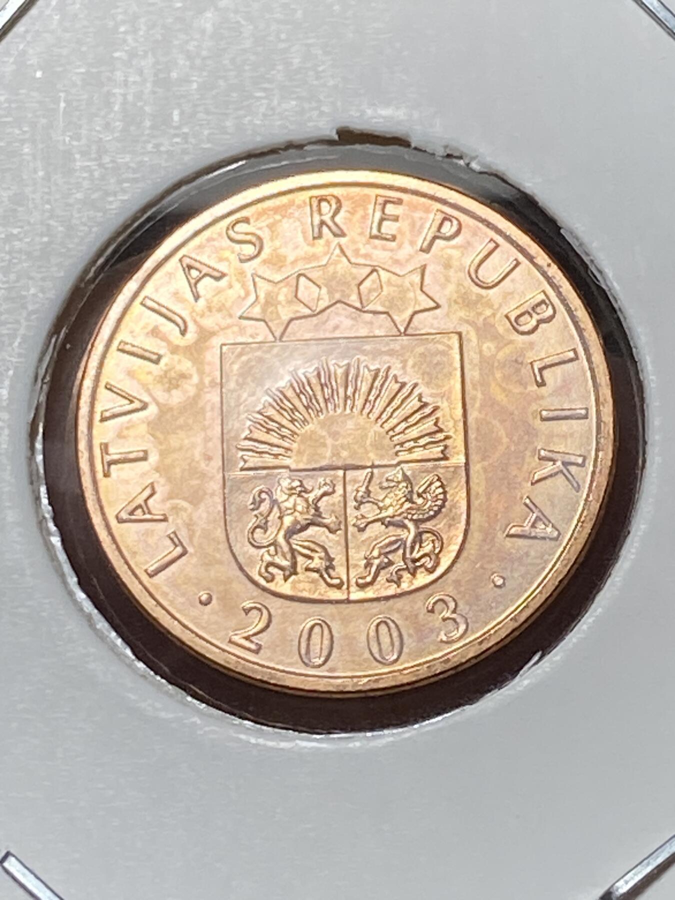 2025年第一百三十三场(总第一百五十九场）外国好品纸夹散币场(免佣金) 原光好品–拉脱维亚🇱🇻2003年1分