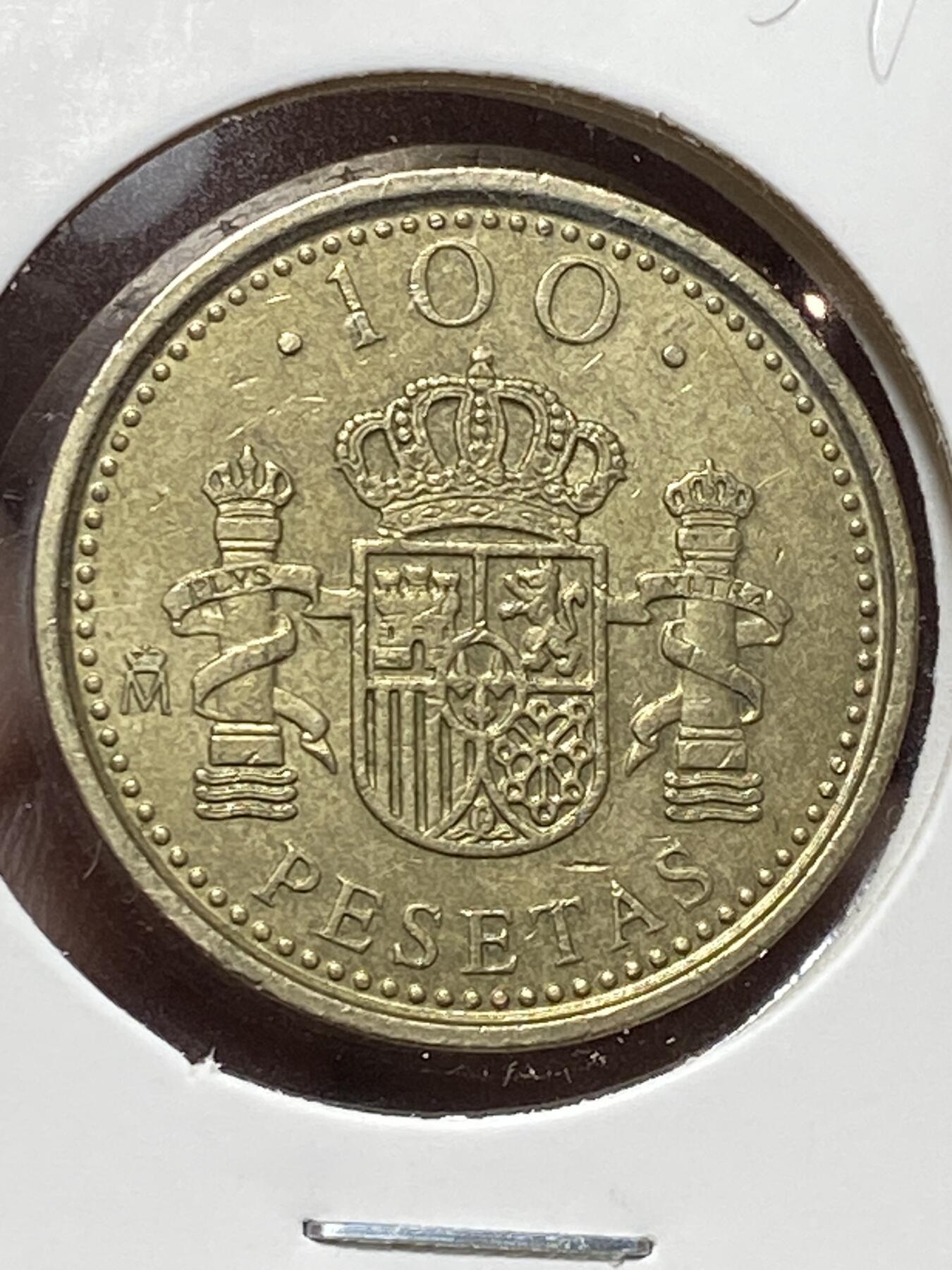 2025年第一百三十三场(总第一百五十九场）外国好品纸夹散币场(免佣金) 西班牙🇪🇸1998年100比塞塔(胡安·卡洛斯一世第四版，老年版首发年仅发行3年)
