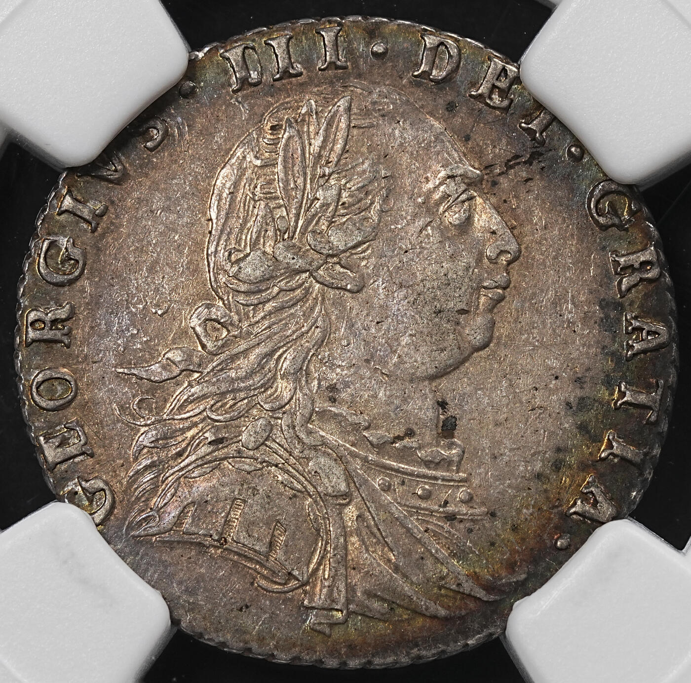 修遠堂世界钱币第九十六期 NGC AU58 1787年英国6便士银币