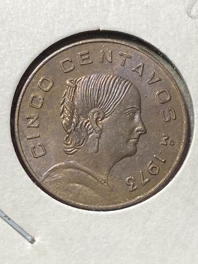 2025年第一百三十三场(总第一百五十九场）外国好品纸夹散币场(免佣金) - 墨西哥🇲🇽1973年5分(多明戈斯第五版，Flat top 3–平头3版)